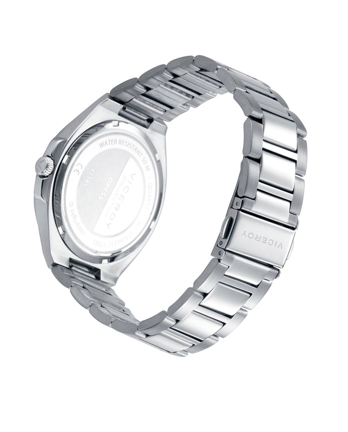 viceroy Reloj para hombre de acero con esfera negra y movimiento de cuarzo 2025