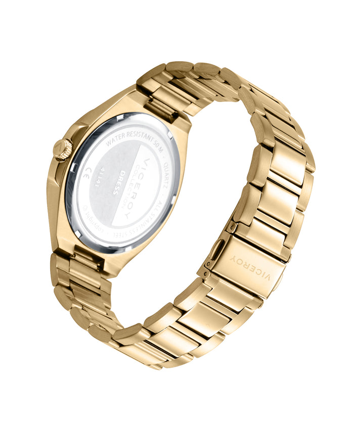 viceroy Reloj con brazalete y bisel dorado y esfera blanca con índices dorados En línea