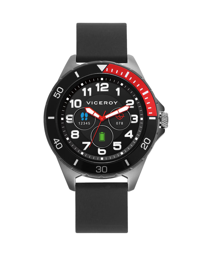 viceroy Smartwatch infantil Smartpro con malla milanesa Ip gris y correa adicional de silicona negra Ventas relámpago