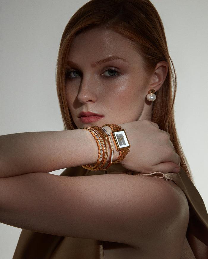 viceroy Reloj caja de acero Ip dorado y brazalete de acero Ip dorado con movimiento cuarzo Rebajas top