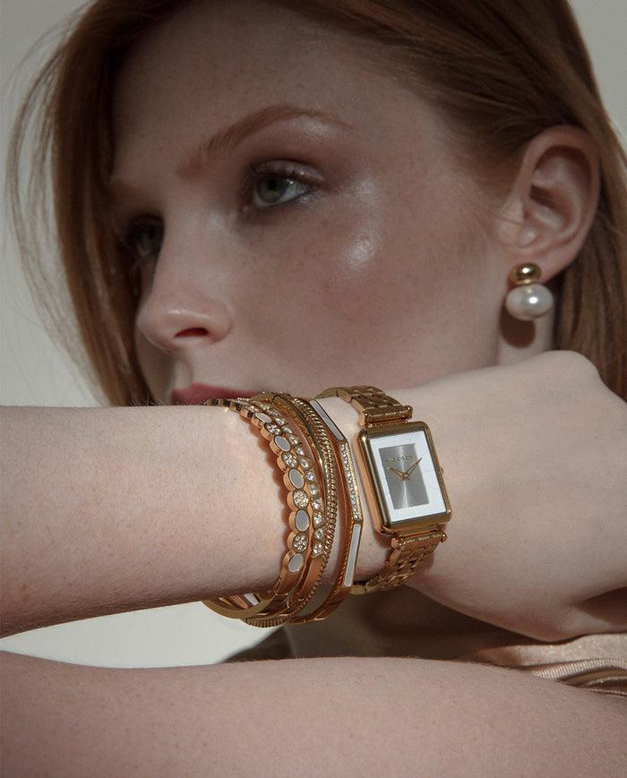 viceroy Reloj caja de acero Ip dorado y brazalete de acero Ip dorado con movimiento cuarzo Rebajas top