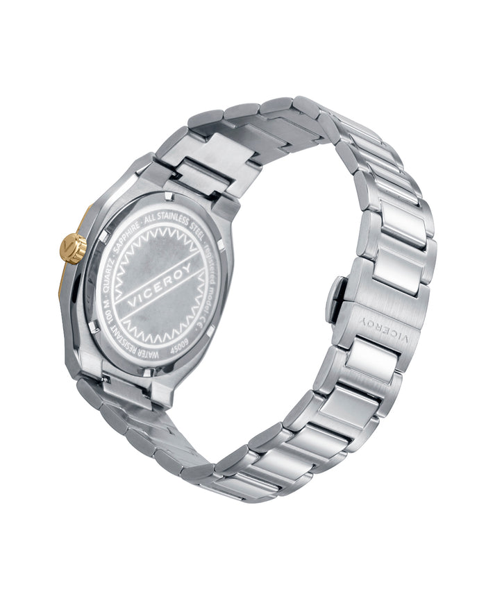 viceroy Reloj colección Laura Escanes caja de acero con doble bisel en acero Ip dorado con cristal zafiro 10 atm y brazalete de acero con movimiento cuarzo Oferta especial