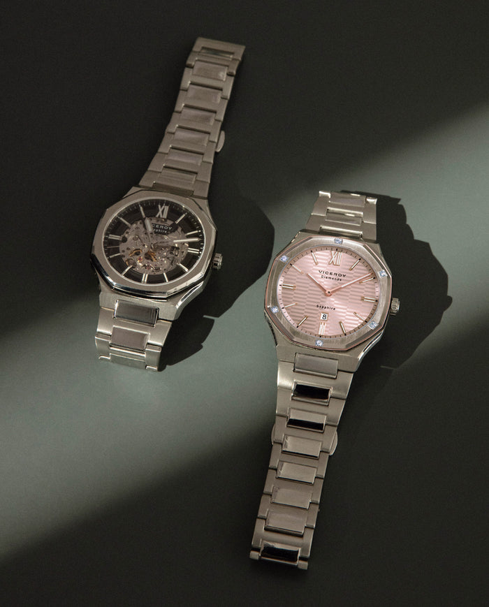 viceroy Reloj colección Laura Escanes caja de acero con doble bisel en acero Ip dorado con cristal zafiro 10 atm y brazalete de acero con movimiento cuarzo Oferta especial