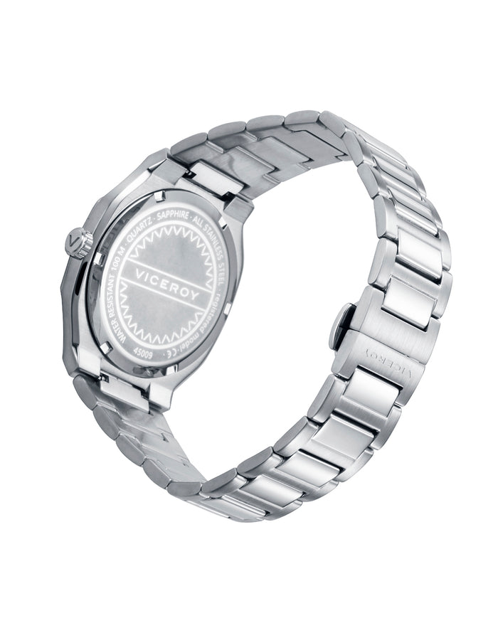 viceroy Reloj colección Laura Escanes caja de acero con doble bisel en Ip gris y rosa con cristal zafiro 10 atm y brazalete de acero con movimiento cuarzo Envío gratis