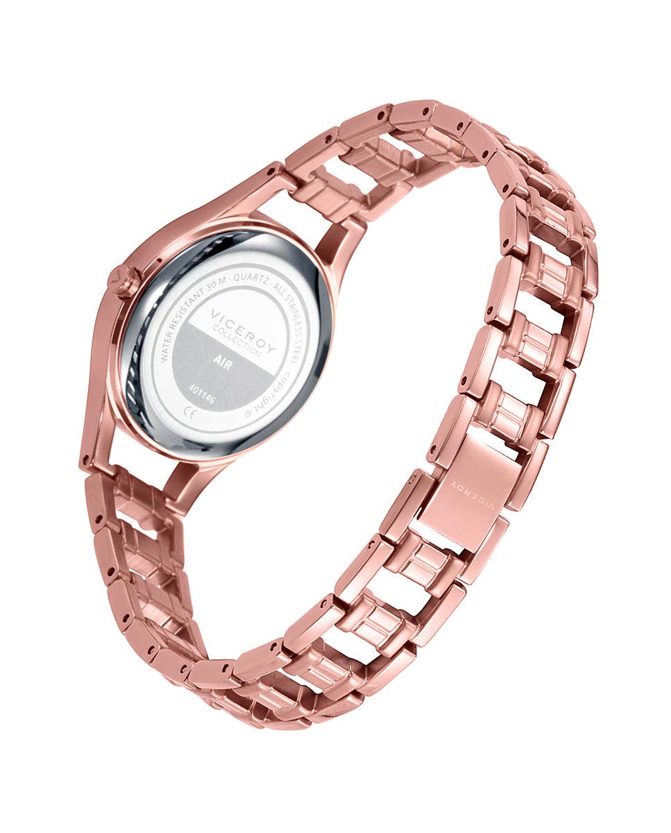 viceroy Reloj de mujer Air tres agujas de acero Ip rosa y esfera rosa Liquidación