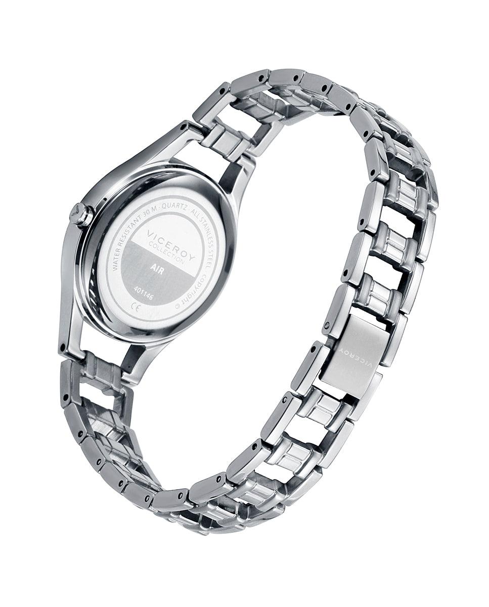 viceroy Reloj de mujer Air tres agujas de acero y esfera blanca Envío internacional gratuito