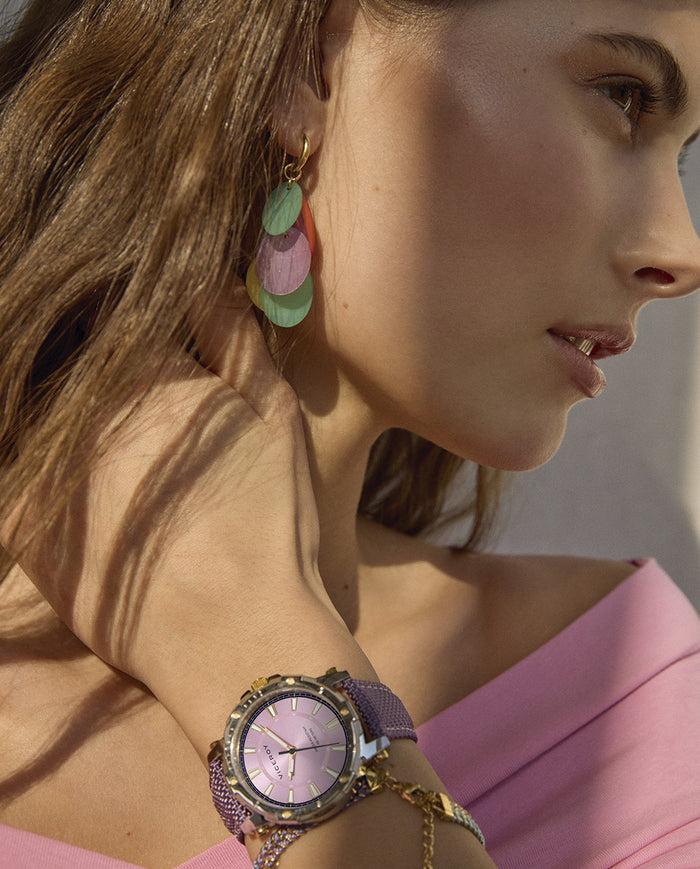 viceroy Reloj de mujer Heat con caja de acero y correa de Nylon morado Limitado a 3 días