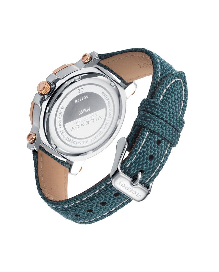 viceroy Reloj de mujer Heat con caja de acero bicolor y correa de Nylon azul Ahorra y exporta