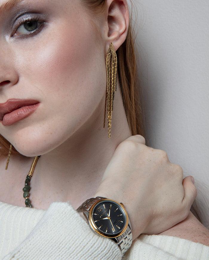 viceroy Reloj caja bicolor de acero e Ip dorado 5 atm y brazalete de acero con movimiento cuarzo Oferta exclusiva