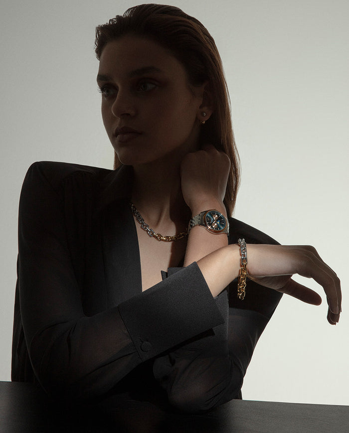 viceroy Reloj caja bicolor acero e Ip rosa 5 atm y brazalete de acero con movimiento cuarzo Última moda
