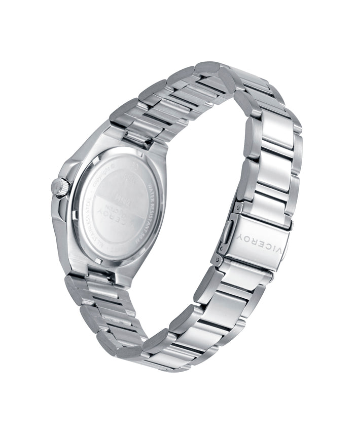 viceroy Reloj de acero con esfera negra de índices plateados Rebajas baratas