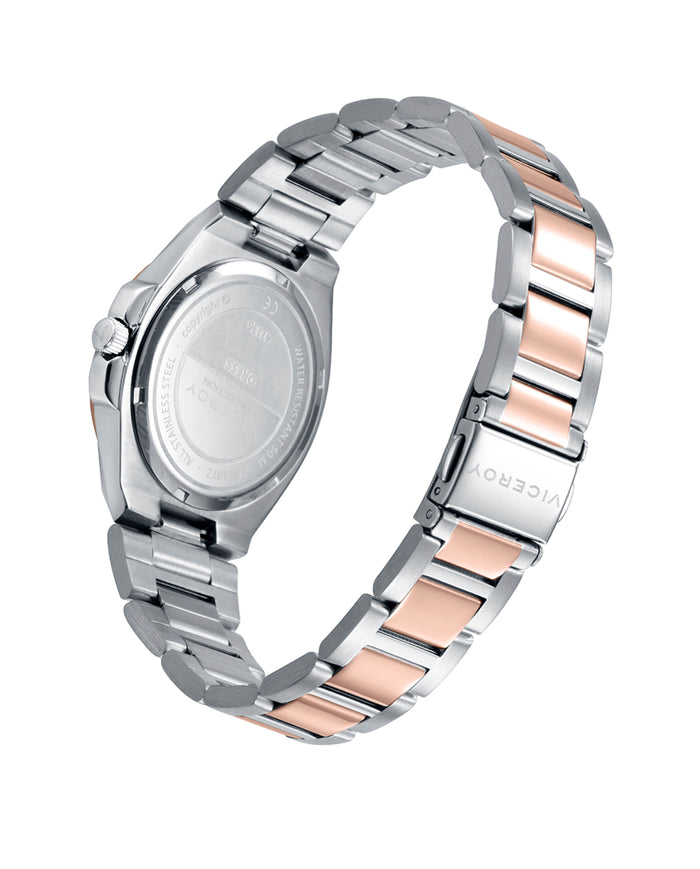 viceroy Reloj de acero bicolor con esfera rosa y movimiento de cuarzo Rebajas de fábrica