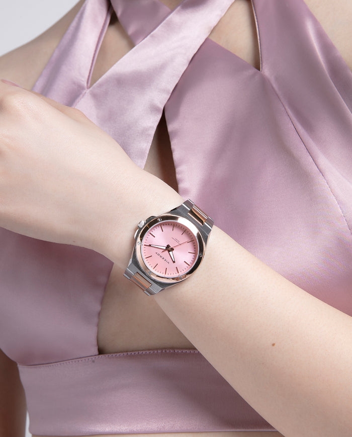 viceroy Reloj de acero bicolor con esfera rosa y movimiento de cuarzo Rebajas de fábrica