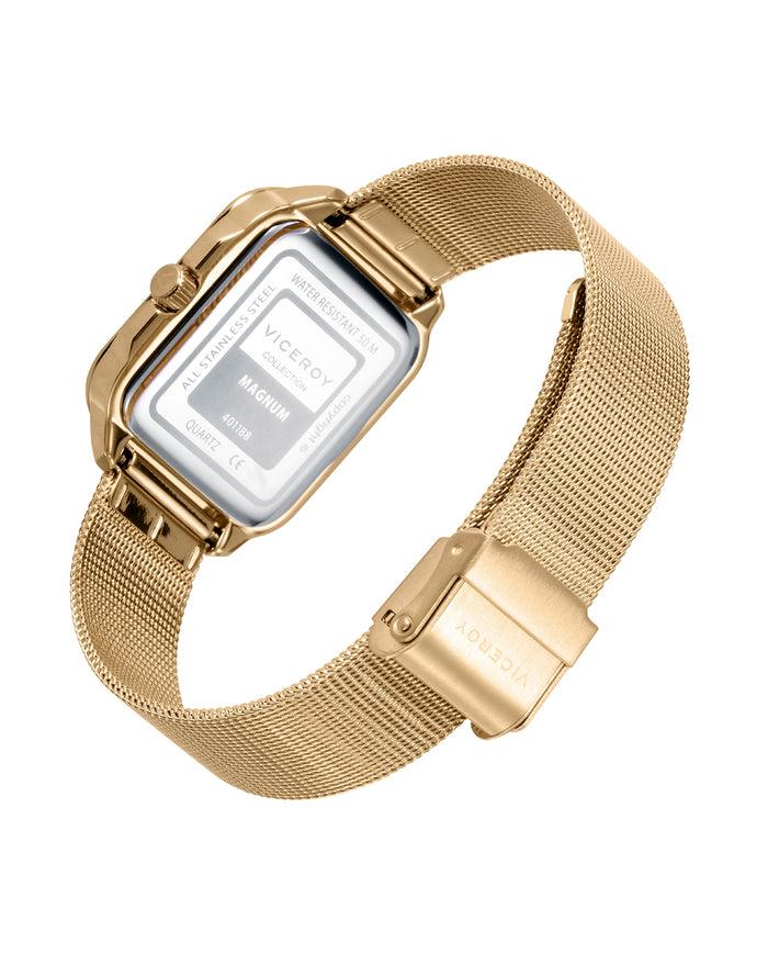 viceroy Reloj de Mujer Magnum caja y malla milanesa de acero en Ip dorado Oferta especial