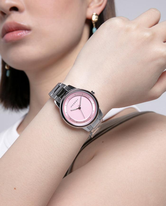 viceroy Reloj para mujer en acero con esfera rosa Grandes descuentos