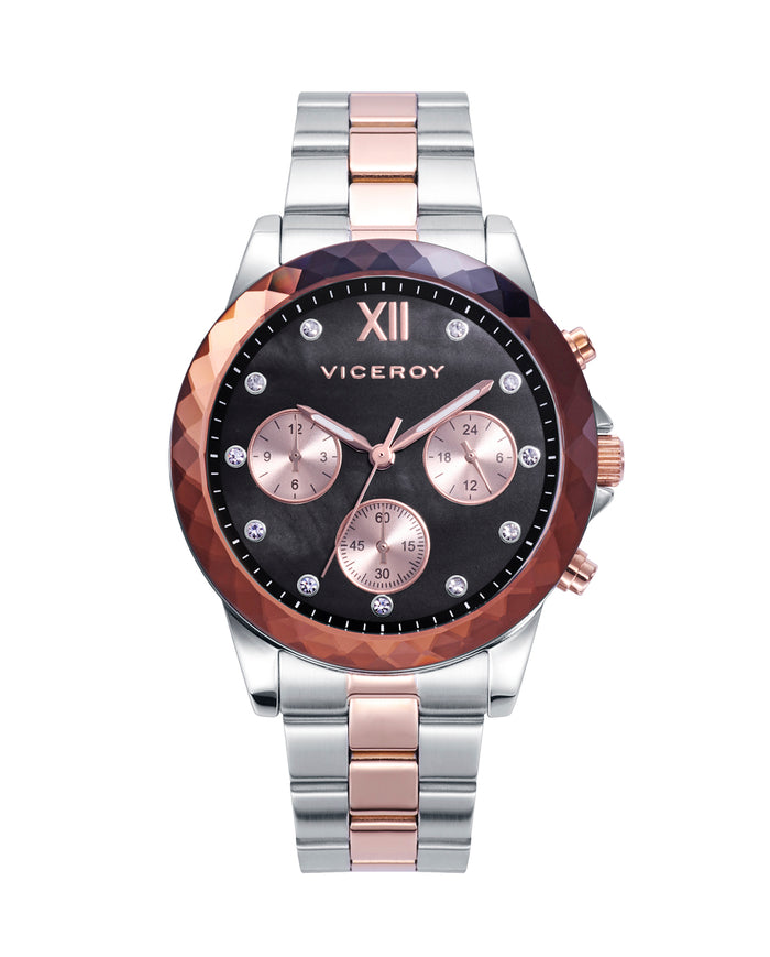 viceroy Reloj de mujer Chic con caja y brazalete de acero bicolor
