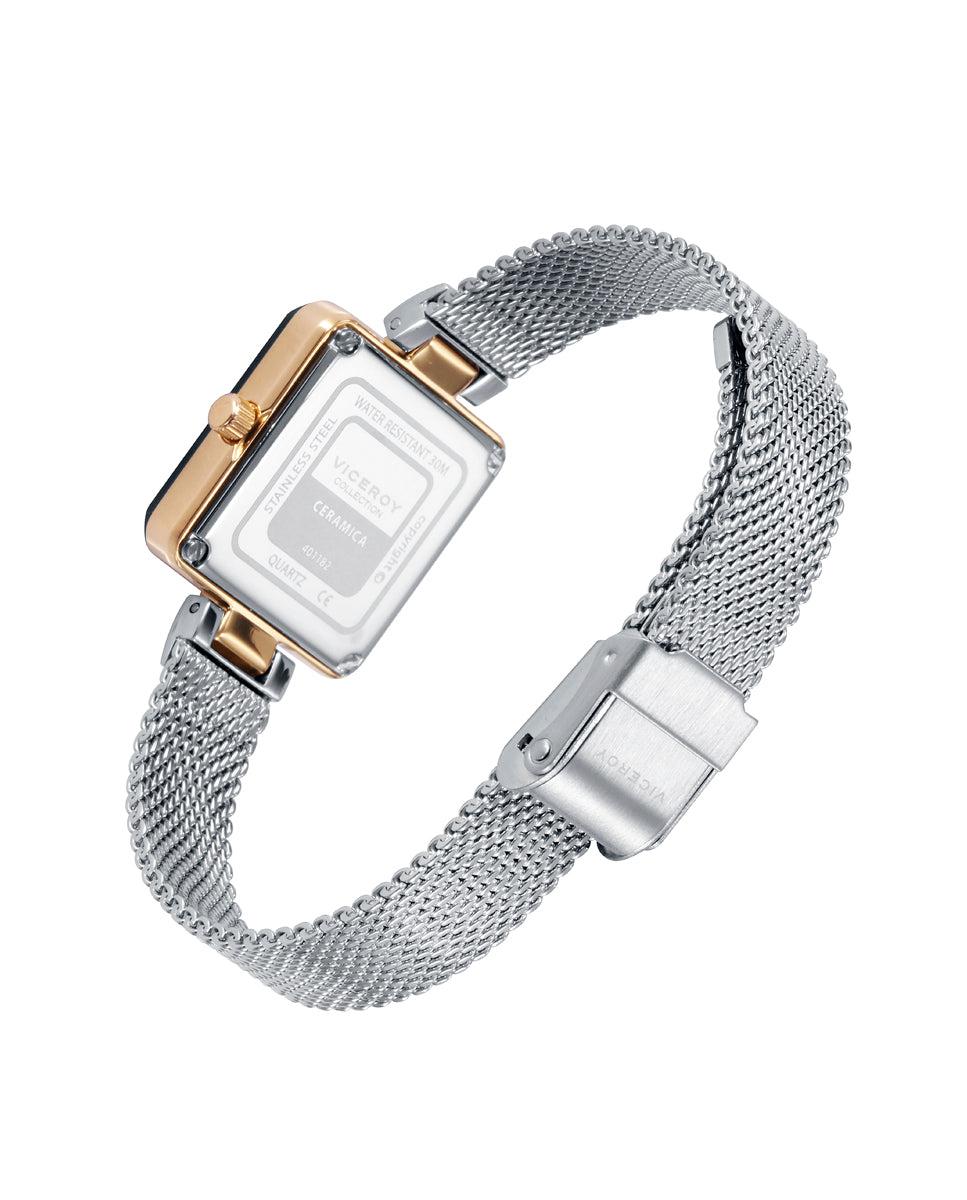 viceroy Reloj de Mujer Cerámica caja Ip dorado y malla milanesa de acero 2025