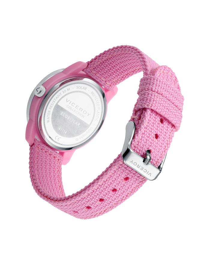 viceroy Reloj de mujer Ecosolar con caja de plástico reciclado y correa rosa de nylon Outlet online