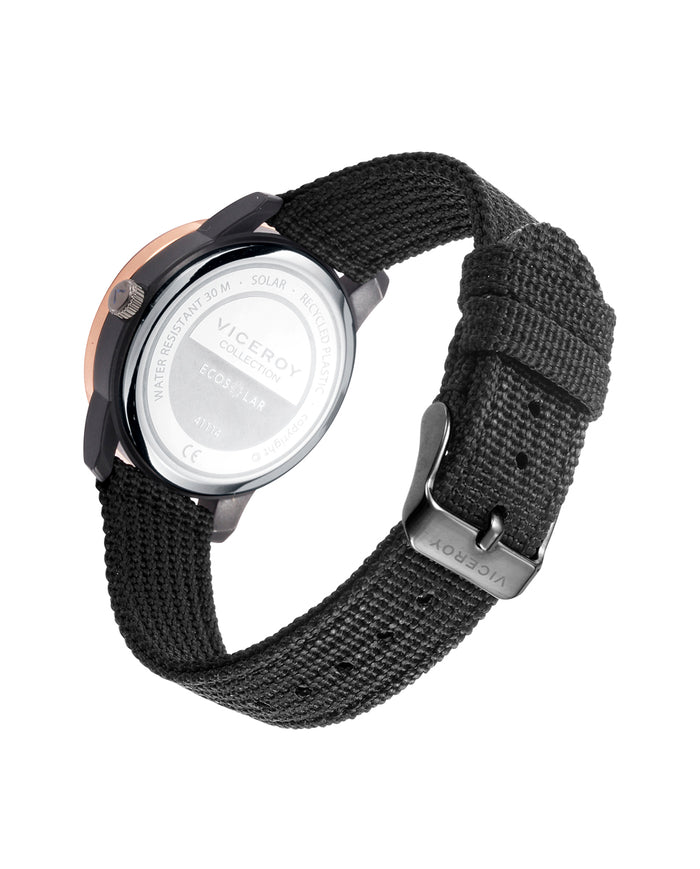 viceroy Reloj de mujer Ecosolar con caja de plástico reciclado y correa negra de nylon Rebajas