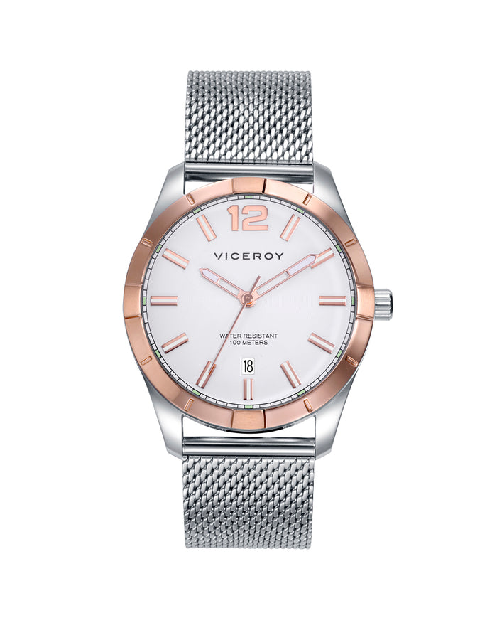 viceroy Reloj de Hombre Magnum caja bicolor y malla milanesa de acero