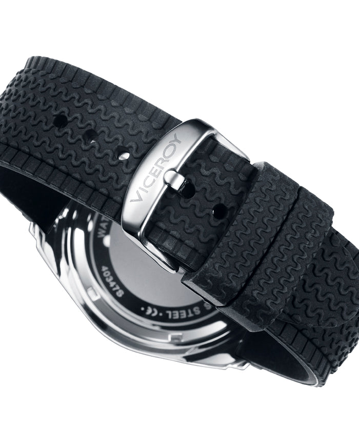 viceroy Reloj de hombre Magnum multifunción de acero y correa de silicona negra Promoción trimestral