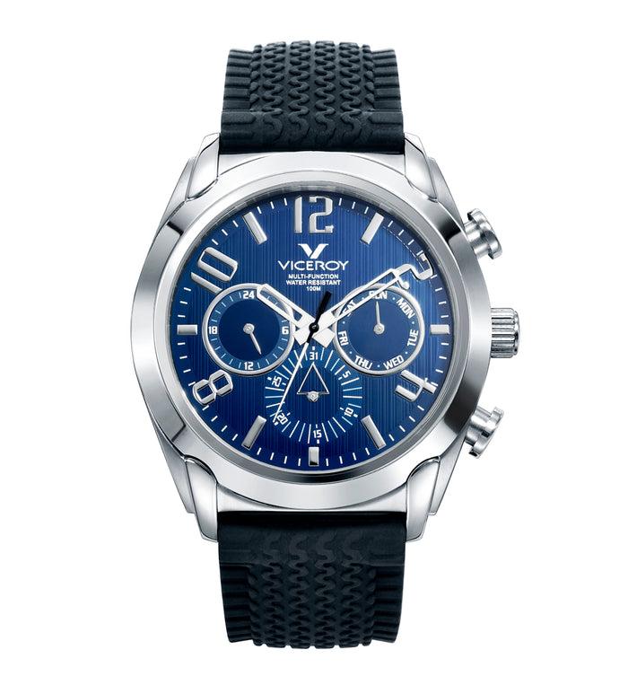 viceroy Reloj de hombre Magnum multifunción de acero y correa de silicona negra Promoción trimestral