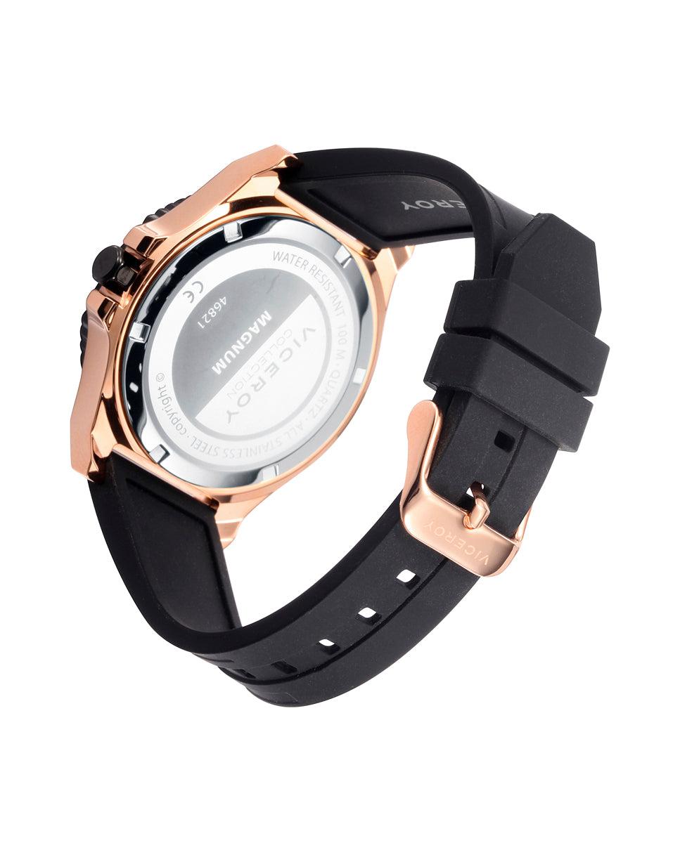 viceroy Reloj de hombre colección MAGNUM con caja de acero y correa de silicona negra Superdescuento