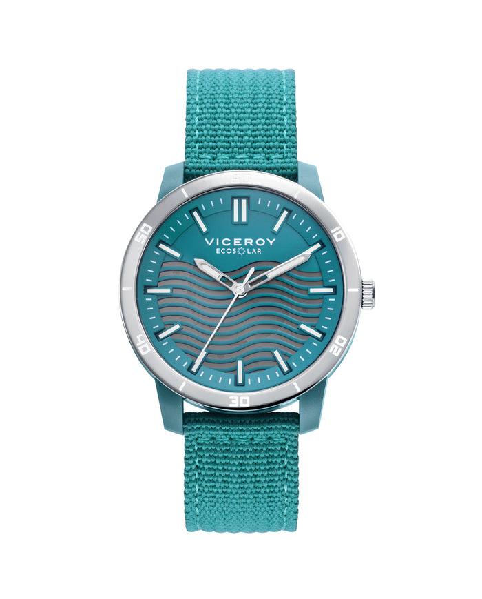 viceroy Reloj de hombre Ecosolar con caja de plástico reciclado y correa de nylon reciclado en verde