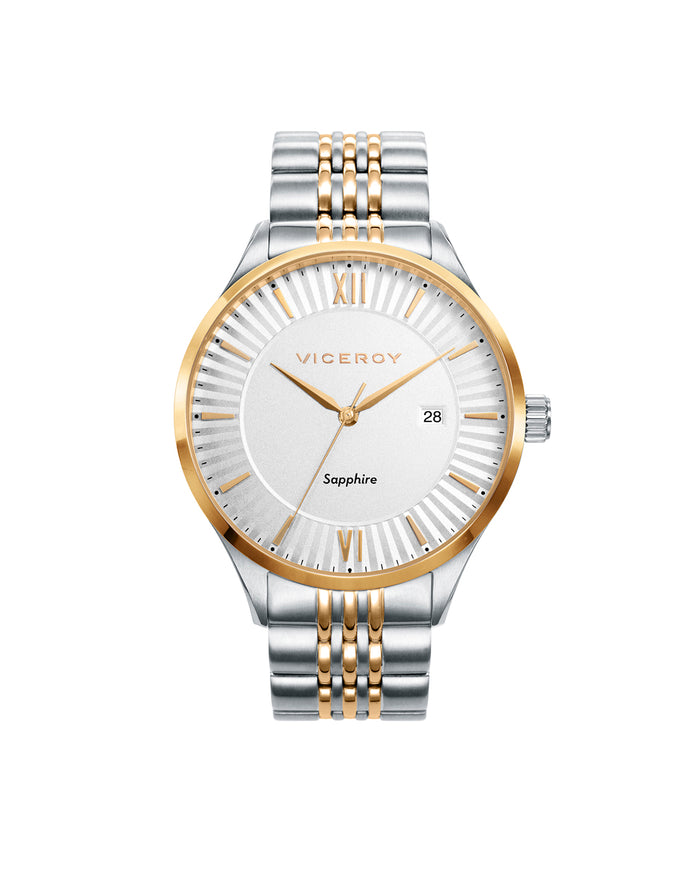 viceroy Reloj de hombre Dress 3 agujas de acero bicolor