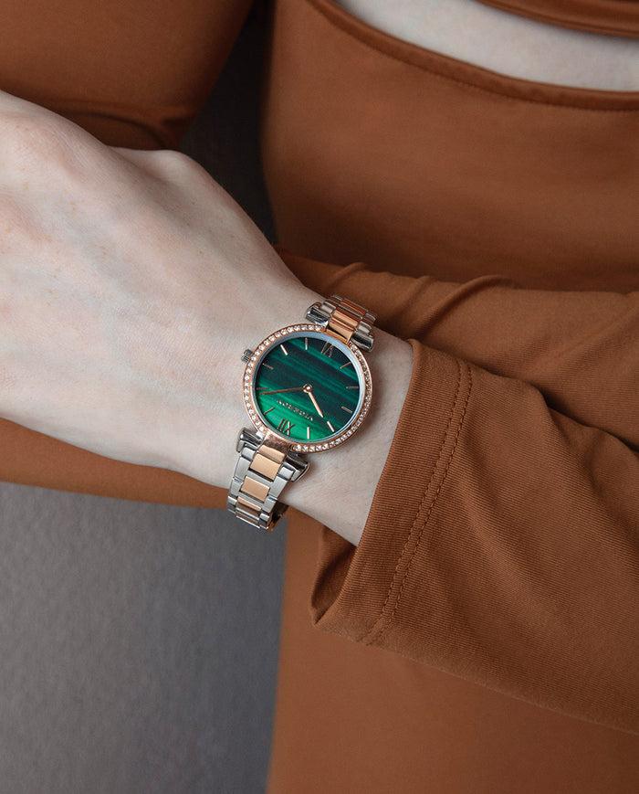 viceroy Reloj caja bicolor de acero e Ip rosa con bisel de circonitas blancas 5 atm y brazalete bicolor de acero e Ip rosa con movimiento cuarzo Oferta especial