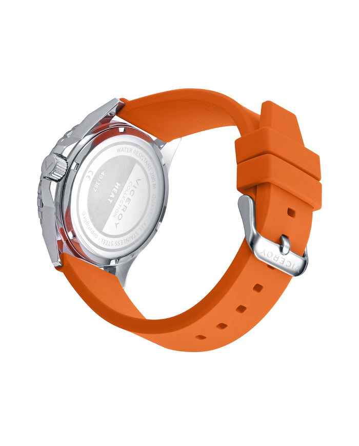 viceroy Reloj caja de acero con bisel giratorio y correa de silicona naranja Último día