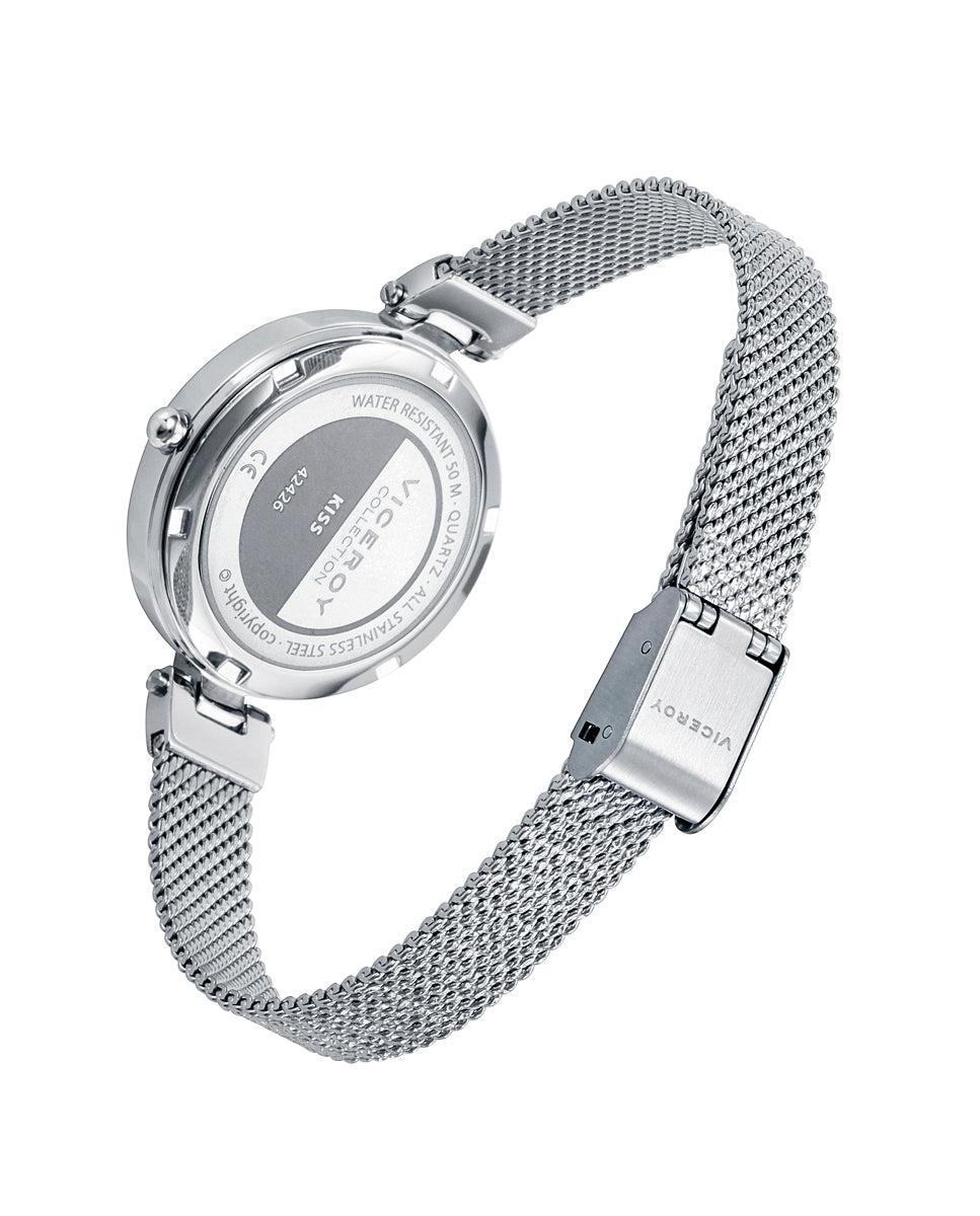 viceroy Reloj de mujer Kiss de acero con esfera celeste y malla con textura Solo queda un día