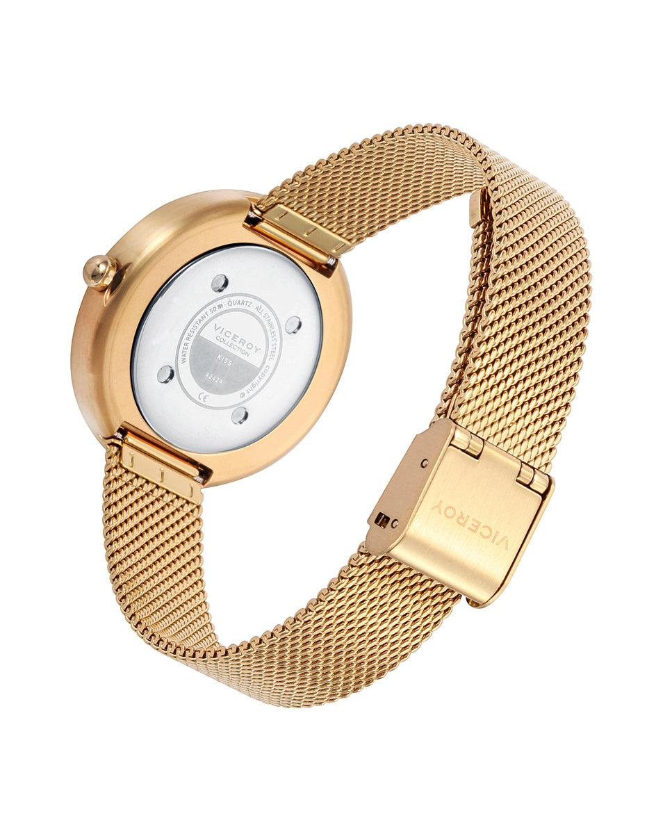 viceroy Reloj de mujer Kiss de acero con esfera verde y malla IP dorado Grandes descuentos