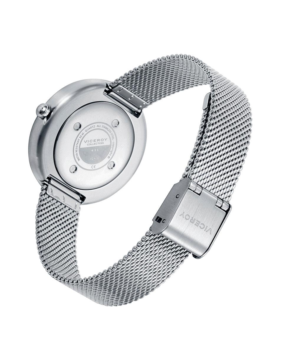 viceroy Reloj de mujer Kiss de acero con esfera negra y malla de acero Liquidación
