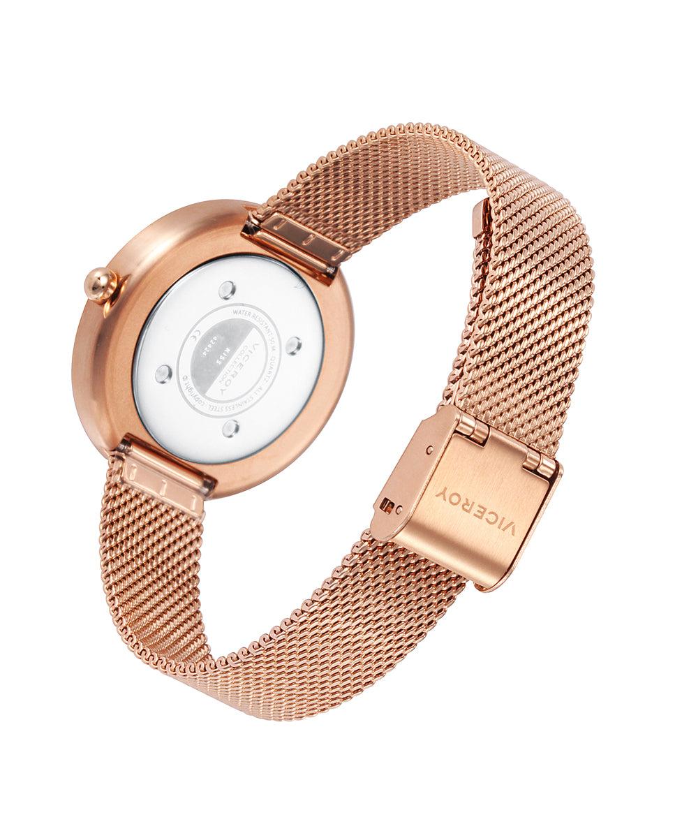viceroy Reloj de mujer Kiss de acero IP Rosa con esfera blanca Envío internacional gratuito