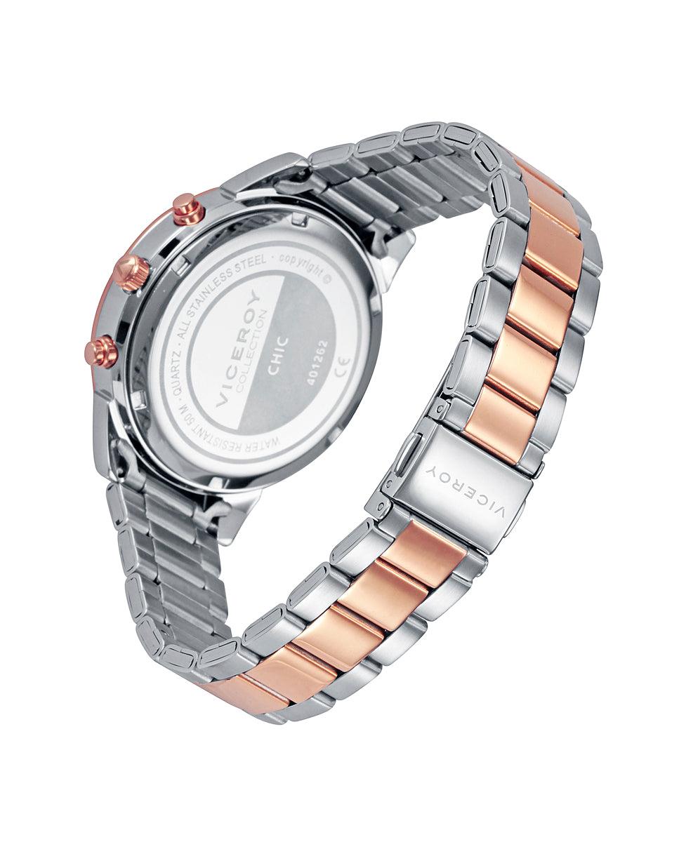 viceroy Reloj de mujer Chic de acero multifunción con esfera madreperla y bisel con circonitas Libre de impuestos