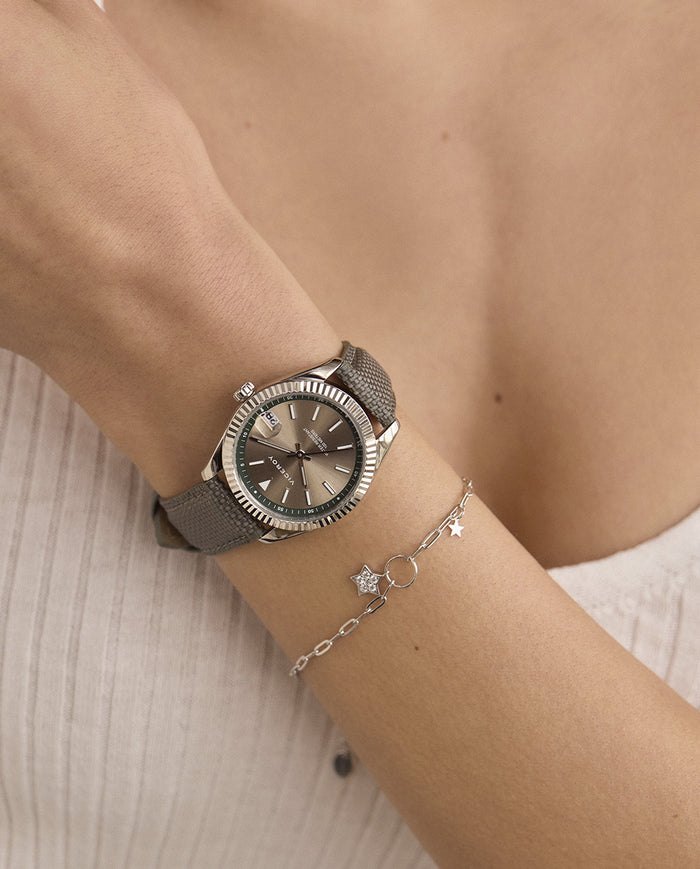 viceroy Reloj de mujer Chic con caja de acero y correa de nylon gris Descuento por venta flash