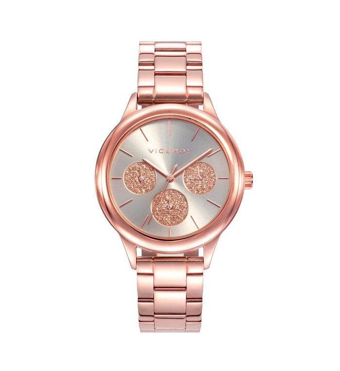 viceroy Reloj de mujer Chic multifunción de acero con IP rosa Grandes ahorros