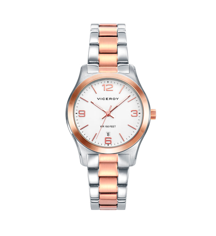 viceroy Reloj de mujer Grand 3 agujas de acero con IP rosa Devoluciones gratuitas