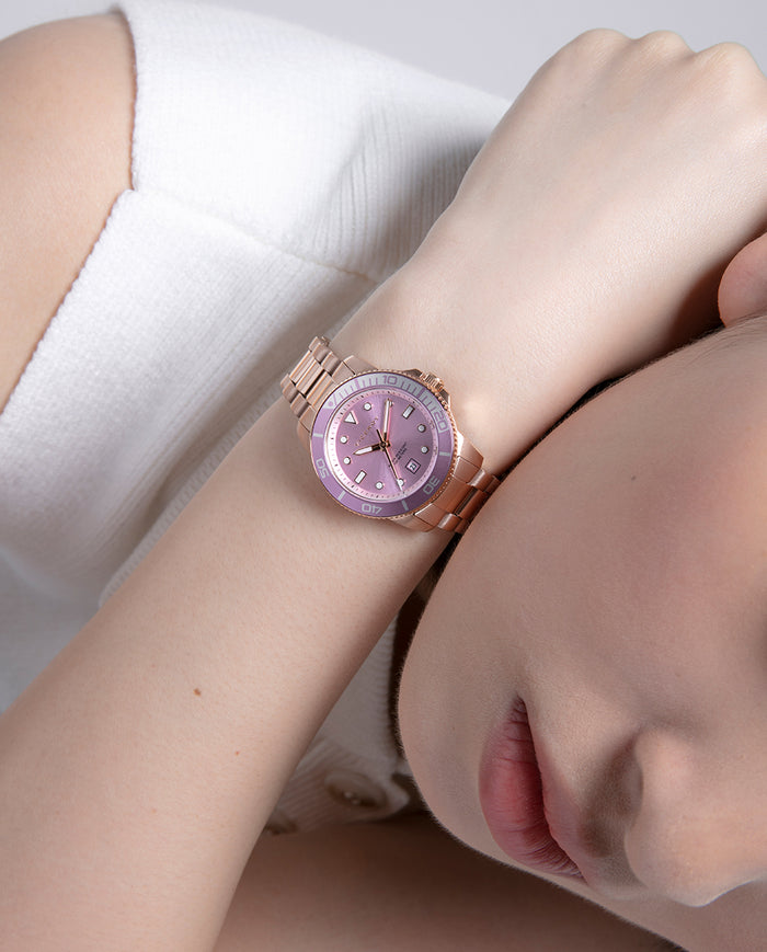 viceroy Reloj caja de acero Ip rosa con bisel de aluminio en color rosa Rebajas