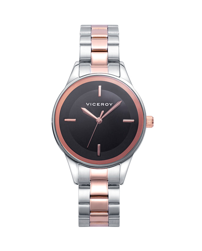 viceroy Reloj de mujer Kiss con caja y brazalete de acero bicolor
