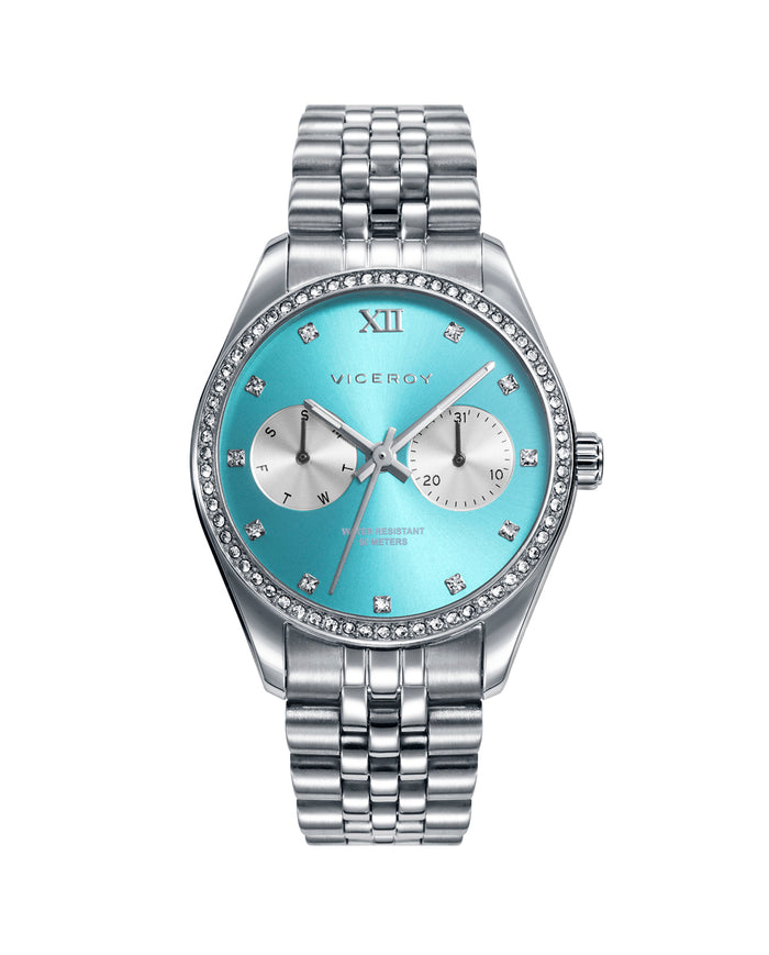 viceroy Reloj de mujer Viceroy Chic de acero multifunción con correa plateada