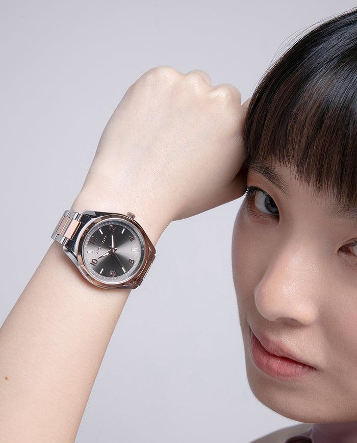 viceroy Reloj con correa de acero bicolor en rosa y esfera gris Ventas relámpago
