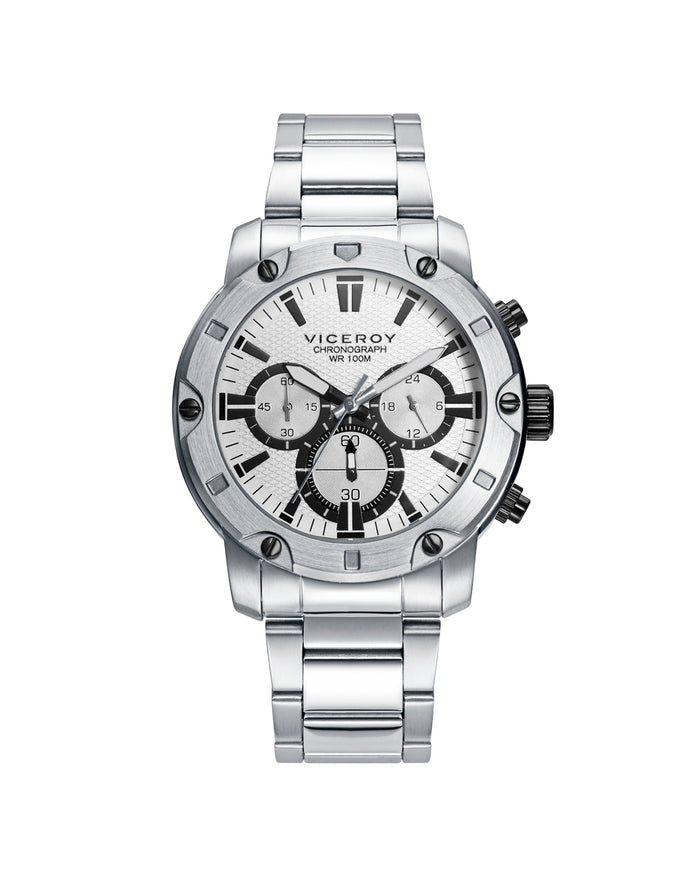 viceroy Reloj de hombre Heat de acero con cronógrafo y esfera plateada