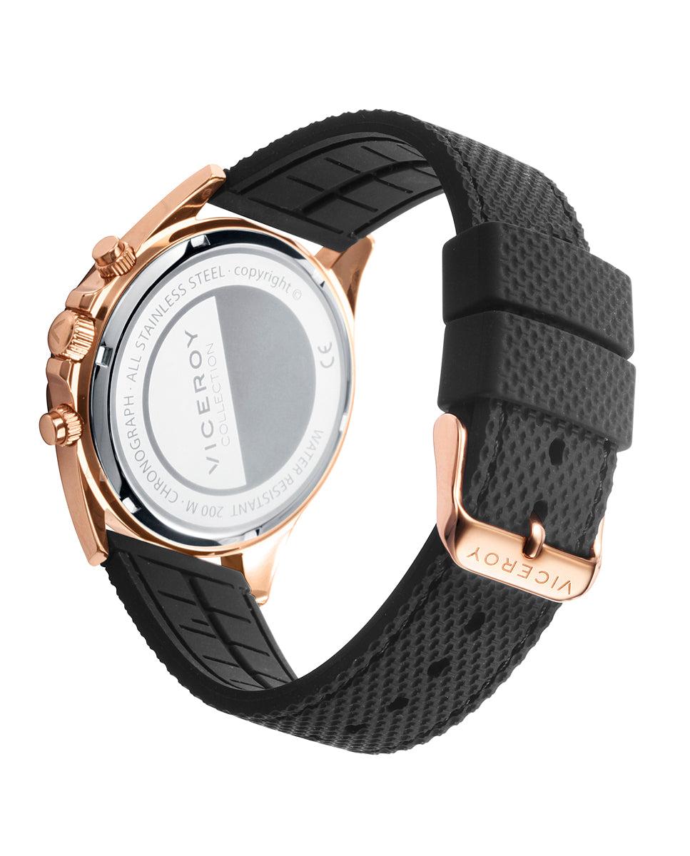 viceroy Reloj de hombre Magnum con caja de acero y correa de piel negra Envío gratis