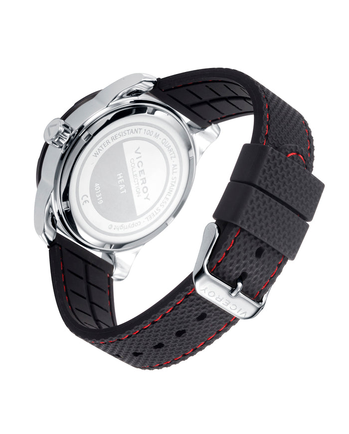 viceroy Reloj de hombre Heat con caja de acero y correa negra de silicona Precio de fábrica