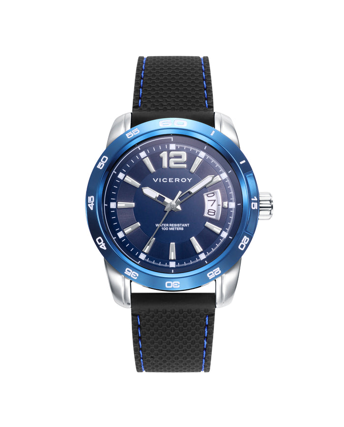 viceroy Reloj de hombre Heat con caja de acero y correa negra de silicona