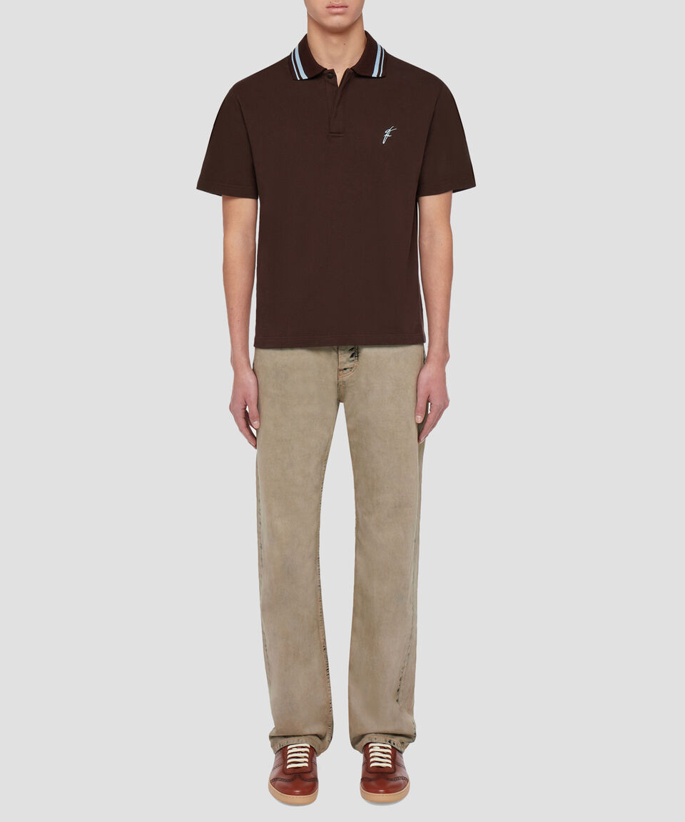 Ferragamo Polo de algodón orgánico Hombre Promoción por tiempo limitado