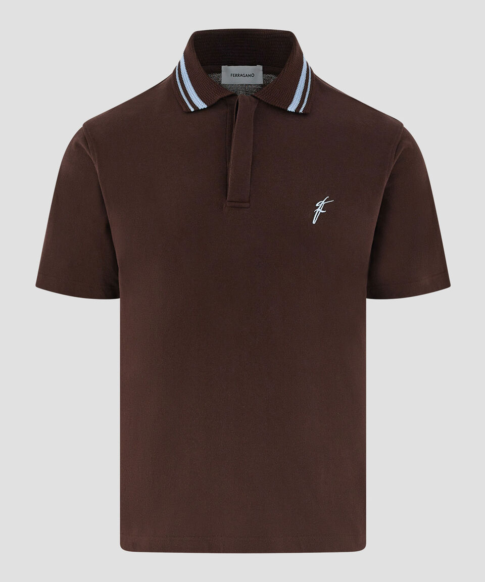 Ferragamo Polo de algodón orgánico Hombre Promoción por tiempo limitado