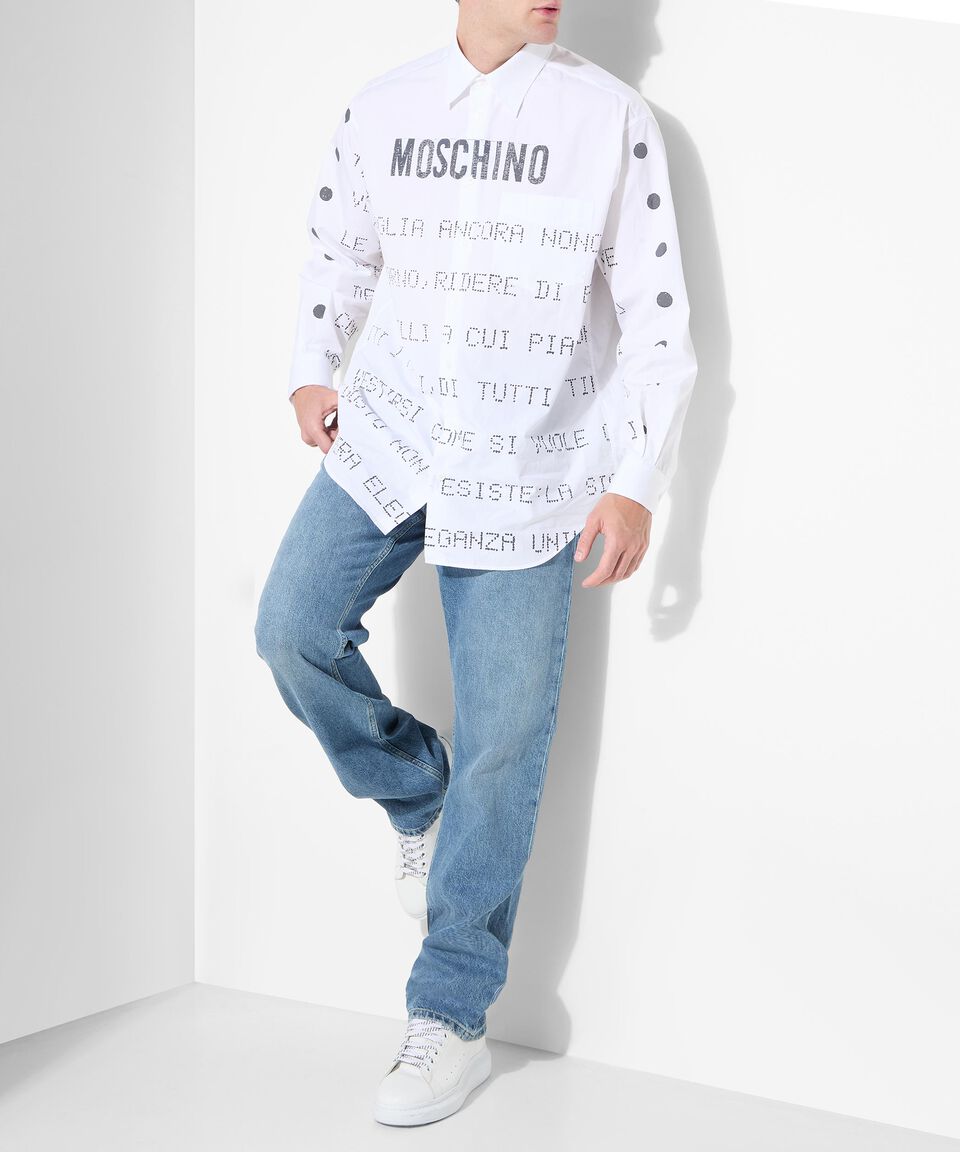 Moschino Jeans Laurel Crown Emblem de corte regular Hombre Outlet online